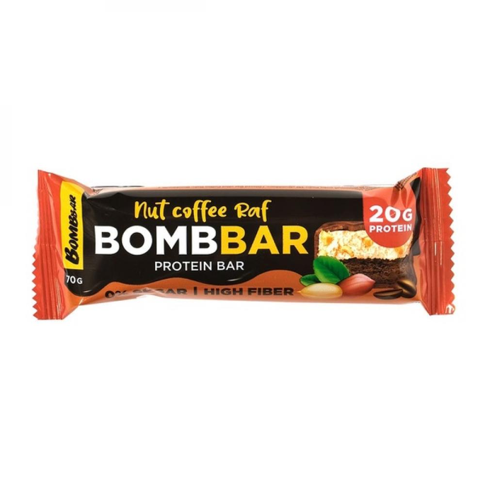 Bombbar Glazed protein bar 70g Nut Coffe Raf bombbar glazed protein bar 40g coconut cake