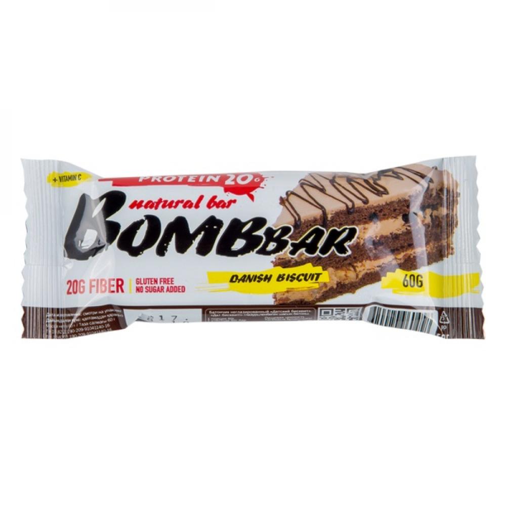Bombbar Protein bar 60g Danish Biscuit bombbar keto protein bar with almond nougat and vanilla 40g