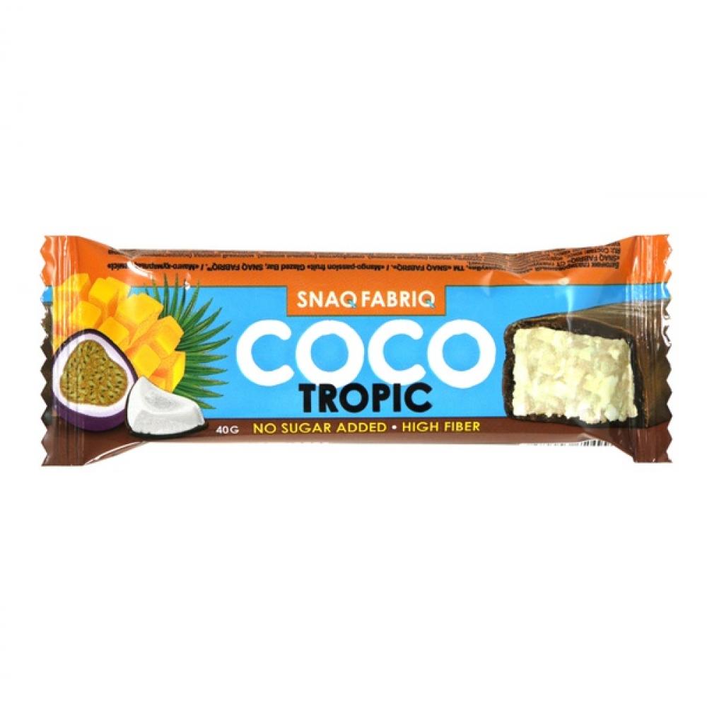 Snaq Fabriq COCO Glazed bar 40g, Tropic chikabar chocolate covered protein bar with coconut