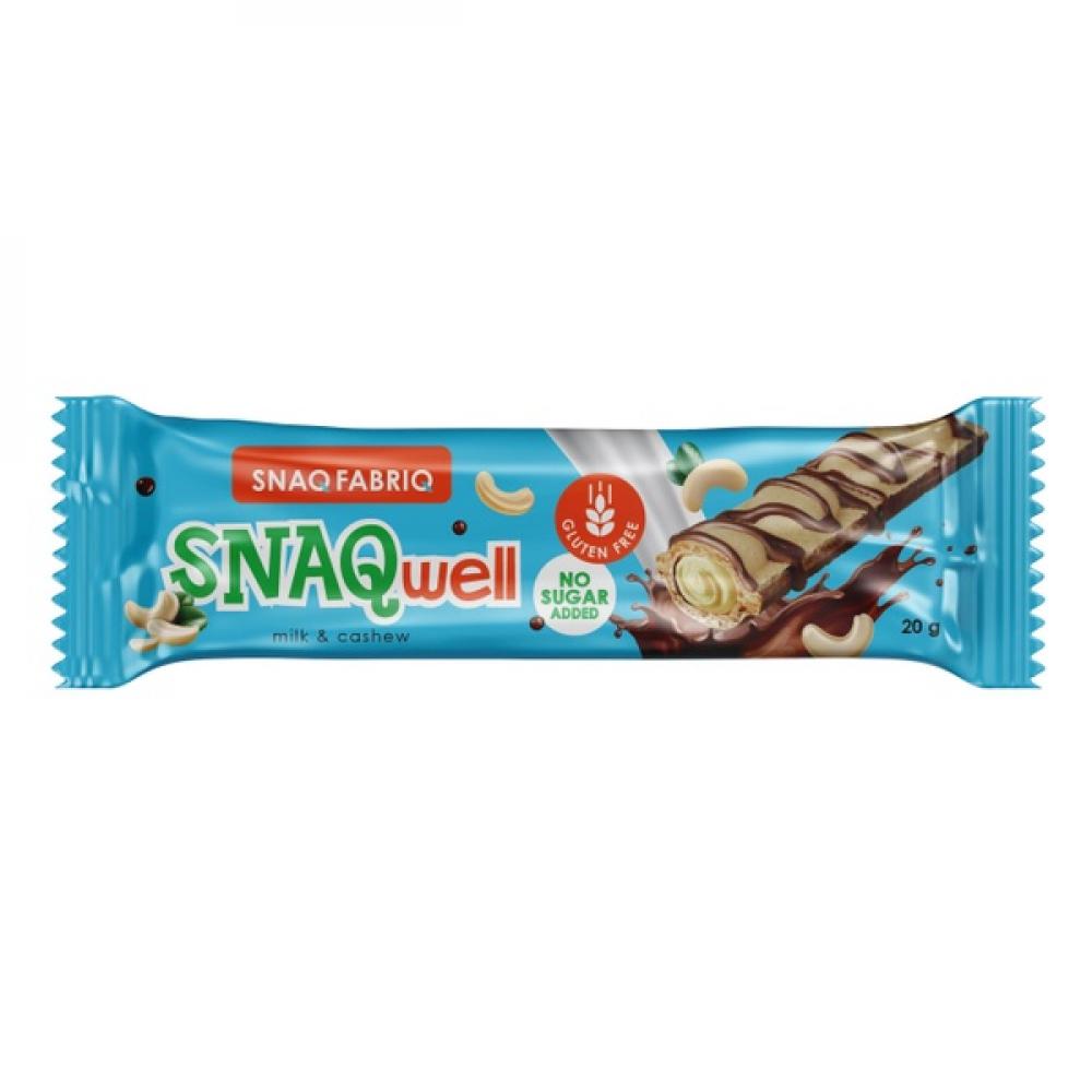 Snaq Fabriq SNAQ WELL With Milk and Cashew 20g sinless bakery gluten free chocolate brownies sugar free 23g