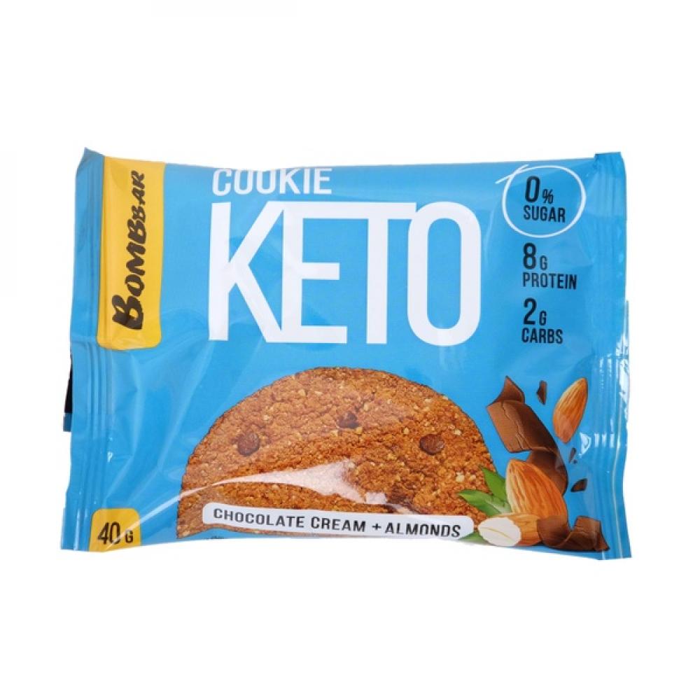 Bombbar Keto Cookies With Chocolate Cream And Almonds bombbar low calorie cookie 12x40g chocolate brownies