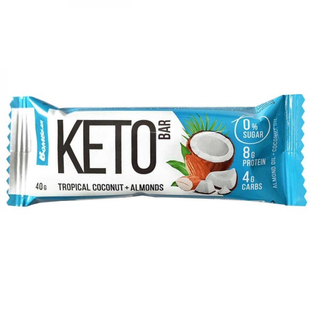 Bombbar Keto Protein Bar With Tropical Coconut And Almonds mawa raw almonds in shell 500g