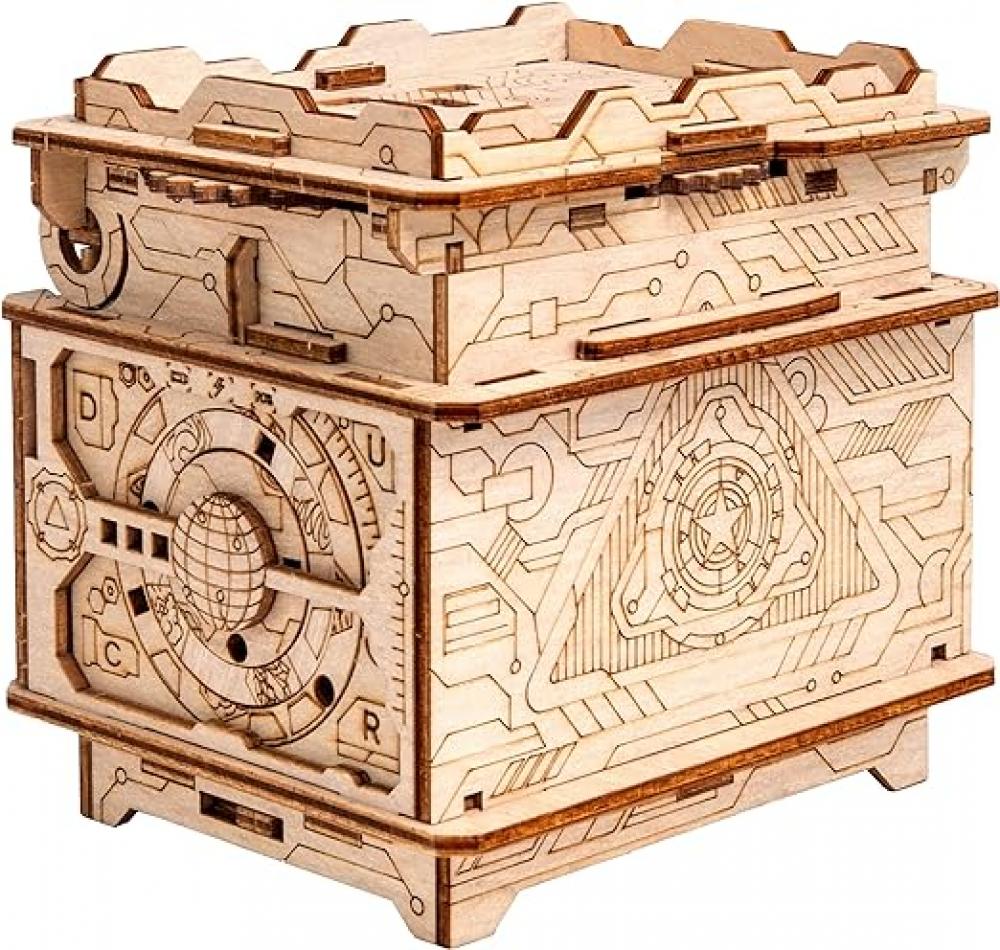ESC WELT Orbital Mystery Wooden Puzzle Box - Holiday Ramadan Decorative Small Birthday Gift Box - Surprise Party Favor Box for Sweets, Treats, Candy - esc welt house of dragon wooden secret puzzle box board games for family adults kids mystery escape room in a box