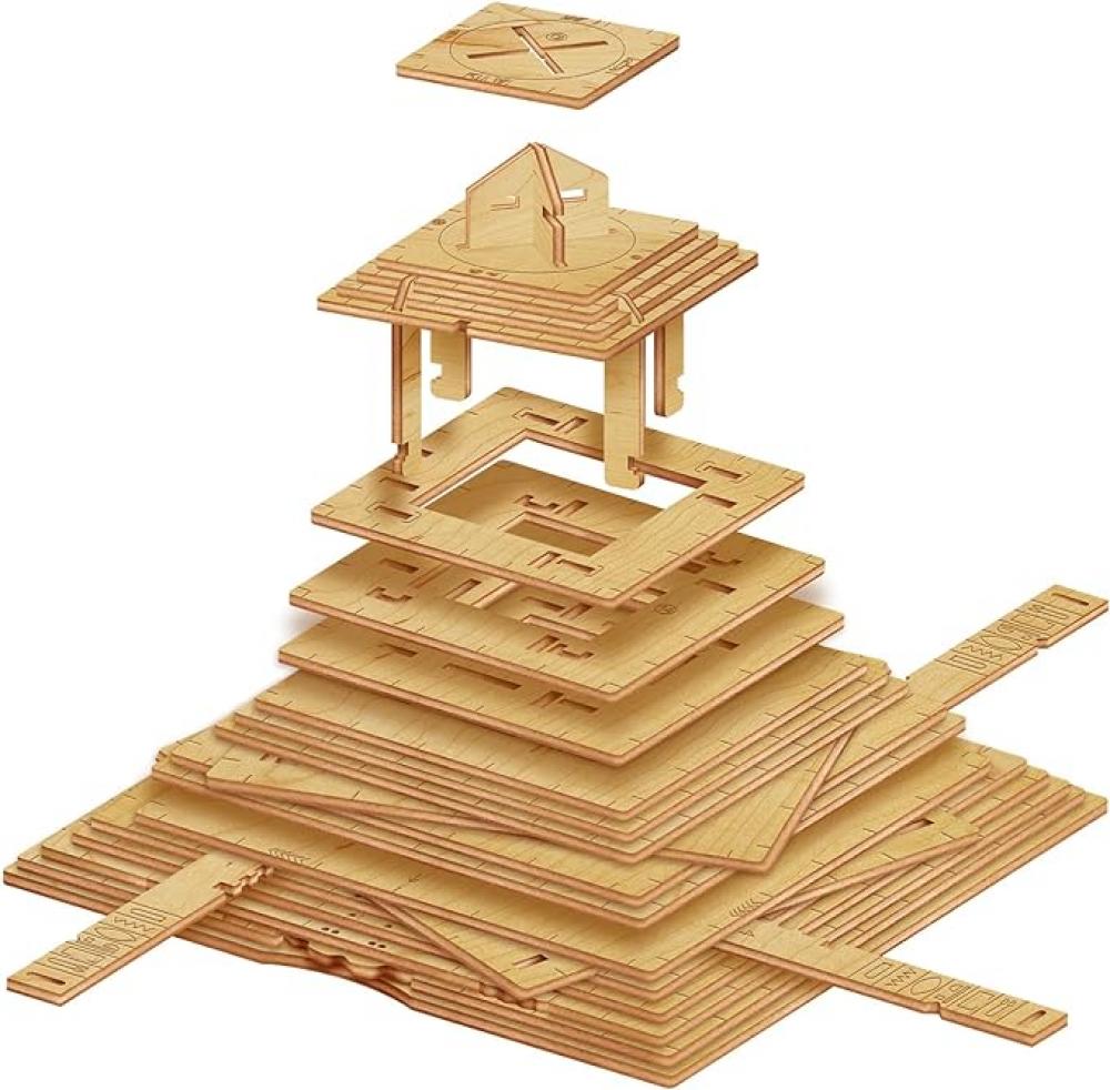 Quest Pyramid 3D Puzzle Game - 3-in-1 Wooden Puzzle Box Game - Brain Teaser Puzzle - Gift Box Riddle Game - Puzzle Box for Children and Adults - Mind wooden jigsaw puzzle toy wooden puzzles for adults kids christmas gifts educational games toys elephant wooden puzzle