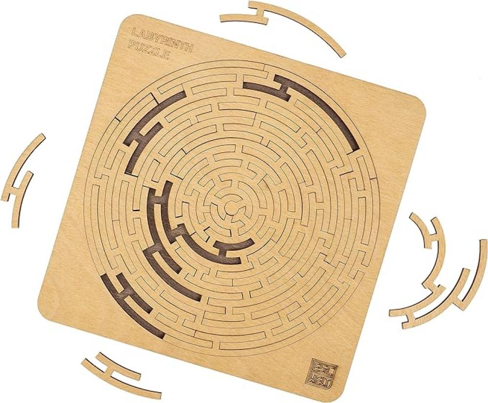 цена ESC WELT Labyrinth Puzzle - Patience Game for Adults \& Children - Tricky Smart Game Wooden Puzzle - Montessori Jigsaw Puzzle Game - Ideal for Valenti